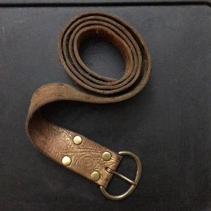 Lucky Brand Gold Leather Vintage Belt